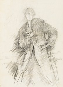 Study of a woman with coat by Albert de Belleroche